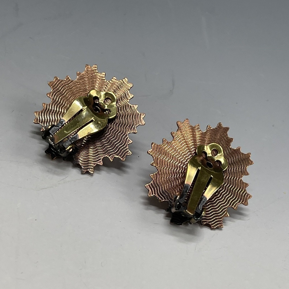 Vintage‎ Copper Necklace and Clip-on Earring Chain Metal Clusters - Picture 8 of 11